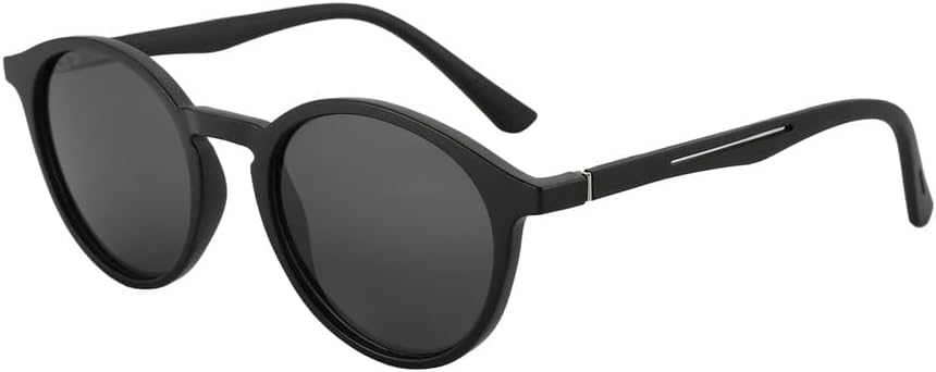 

Модные поляризованные солнцезащитные очки для мужчин и женщин в винтажном стиле с круглой оправой и резиновыми дужками. Модные солнцезащитные очки с защитой от УФ-излучения UV400 KTUCN, 001 Black Grey Lens