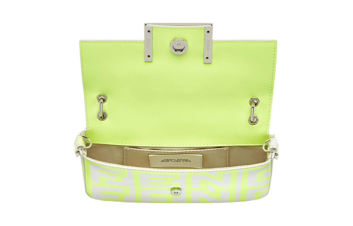 FENDI Сумка через плечо Marc Jacobs Collaboration из телячьей кожи для телефона неоново-желтая — фото 3