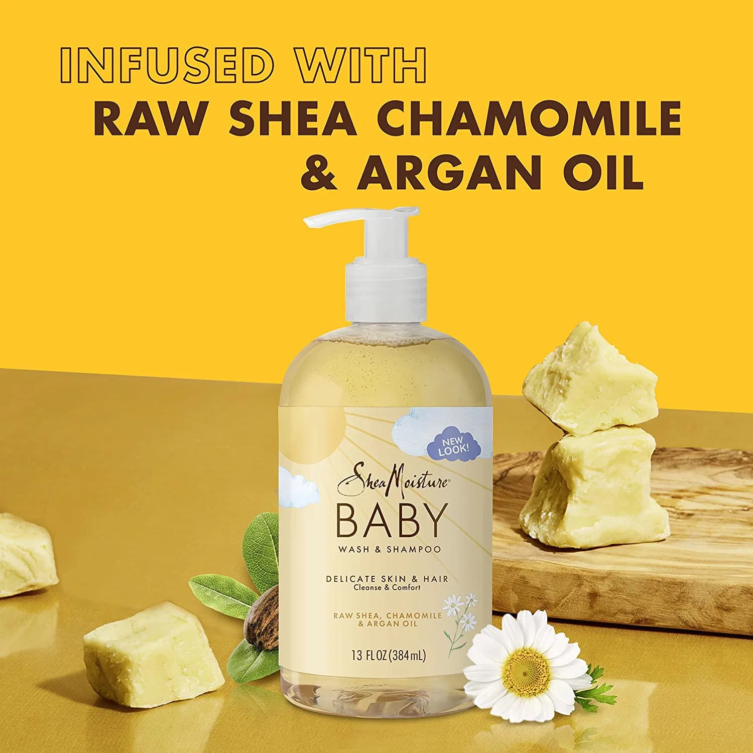 Детский шампунь и гель для душа Head to Toe с ромашкой и аргановым маслом от Shea Moisture Shea Moisture, Baby Chamomile Wash — фото 4