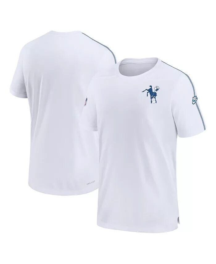 

Мужская белая футболка Indianapolis Colts Sideline Alternate Logo Coach Performance Nike