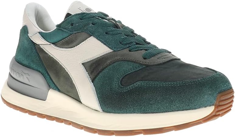 Мужские кроссовки Diadora Conquest из нубука на шнуровке, повседневные- зеленые — фото 2