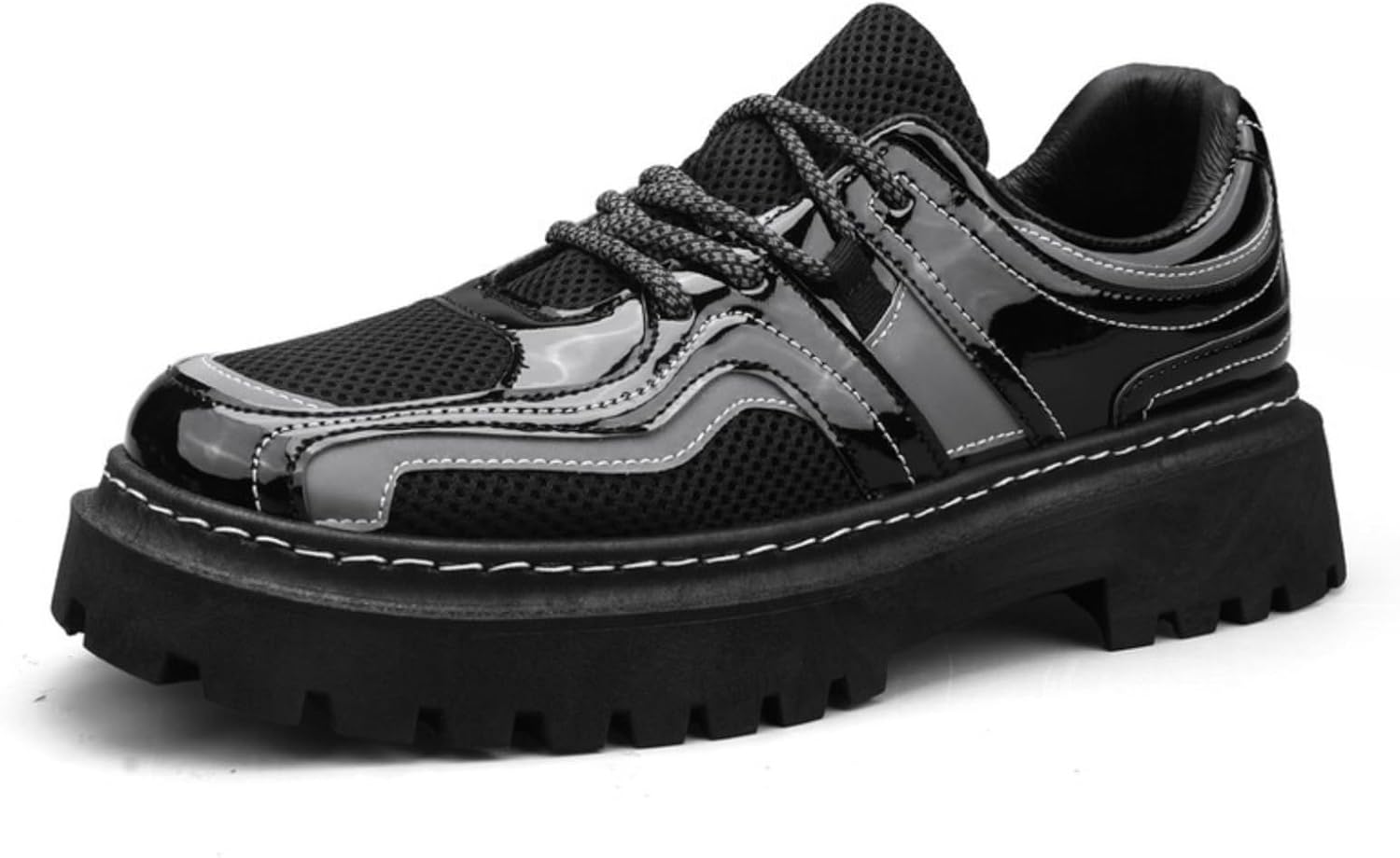 

Мужские спортивные туфли с комбинированной отделкой, повседневные шнурки, стильные низкие кеды, подходят для ежедневной и уличной носки, для прогулок, тенниса, бега и других видов спорта, модные и универсальные Aokisx, черный