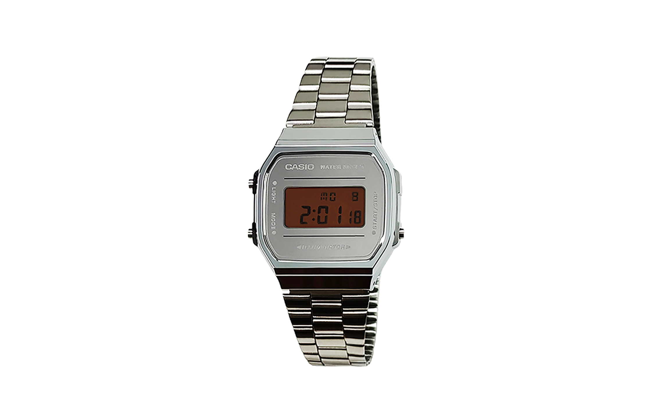 

CASIO Часы Retrofit Series Quartz Movement Stainless Steel Strap Watch Men's Watch Red Watch Dial, Silver Dial Umber Watch Glass