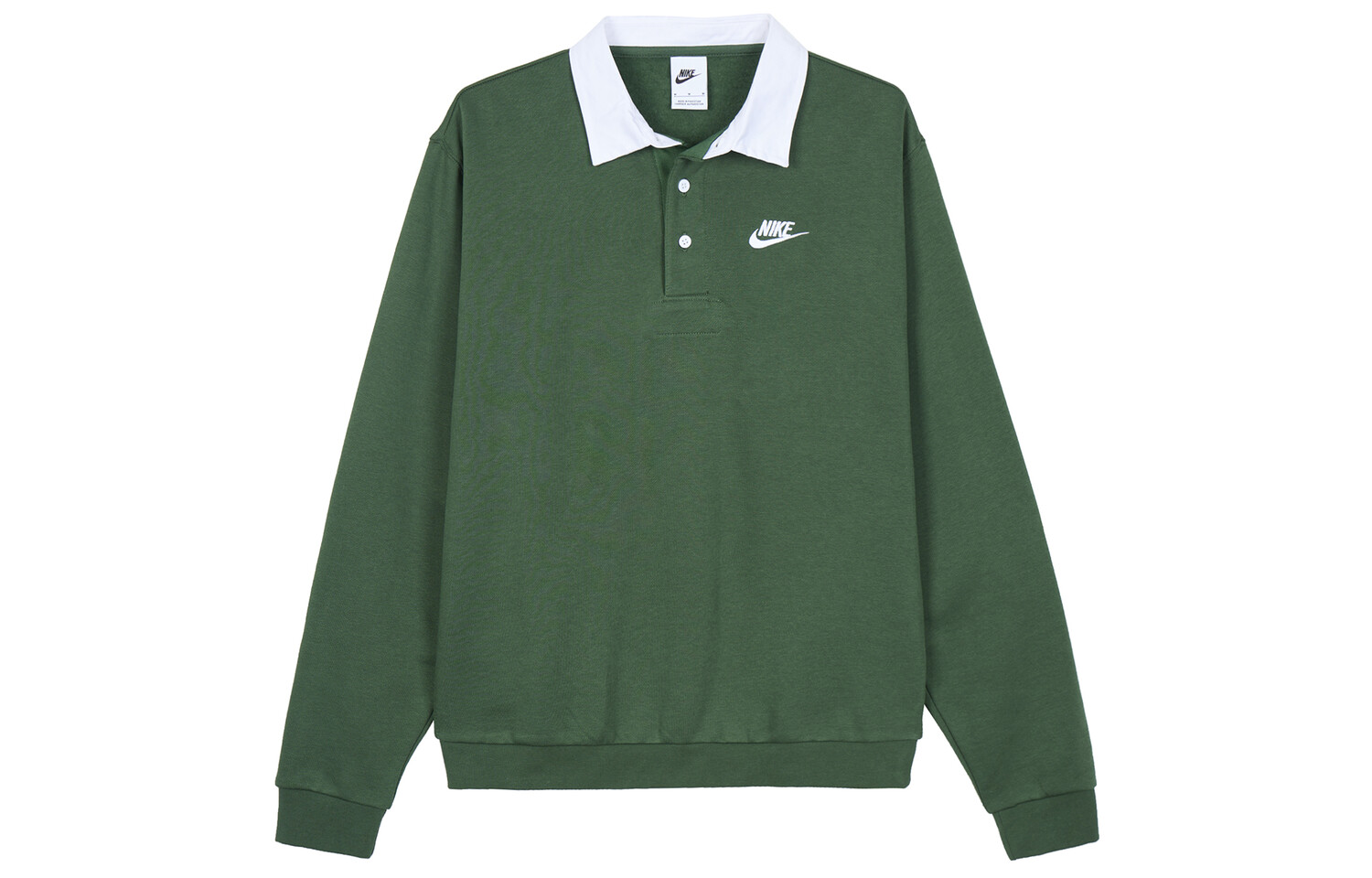 

Футболка-поло Club Fleece Bushed Back с длинным рукавом, зеленая Nike, зеленый