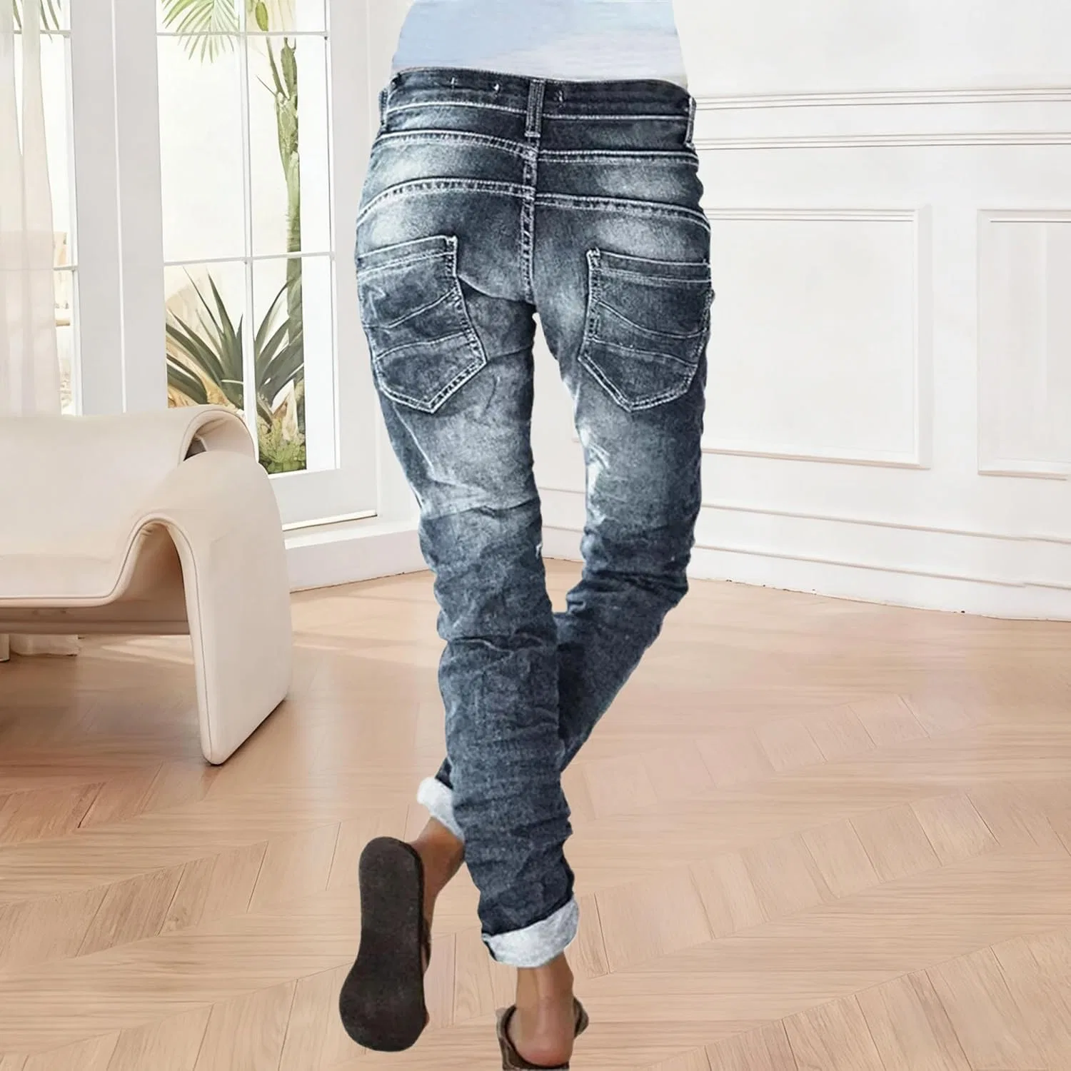 Джинсы прямые, cargo, Gray — фото 2