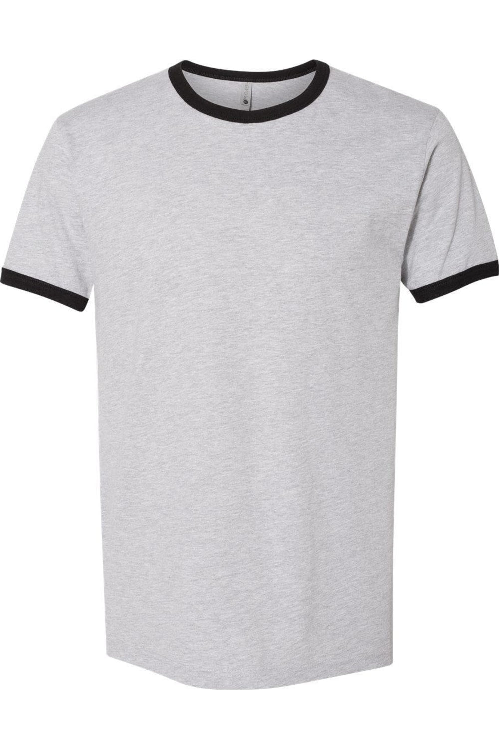 

Футболка унисекс из хлопка Next Level Ringer, цвет heather grey/ black