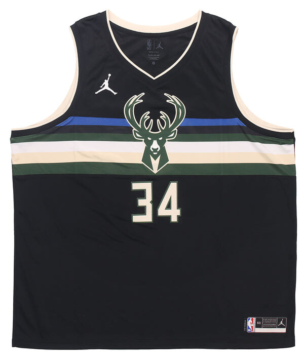 Майка Air Jordan Giannis Antetokounmpo MILWAUKEE Bucks Statement Edition NBA Swingman Jersey 'Black', черный — фото 2