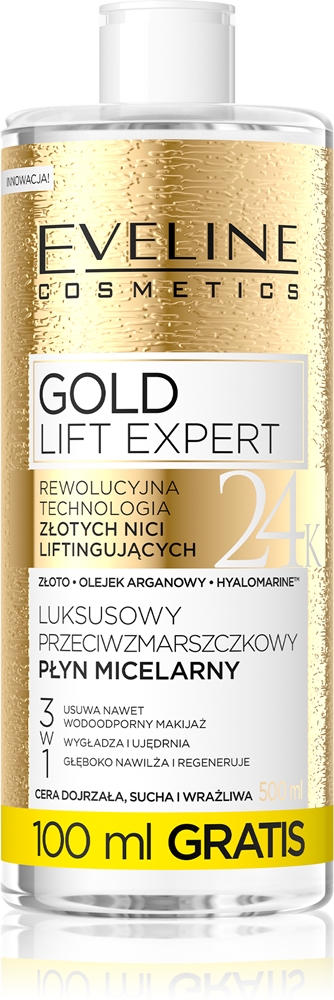 

Очищающая мицеллярная вода Gold Lift Expert для зрелой кожи Eveline Cosmetics, 500 мл