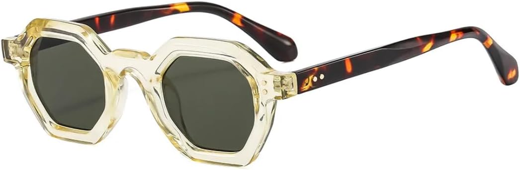 

Винтажные женские солнцезащитные очки Polygon, модные шестиугольные линзы с прозрачным покрытием Ocean, защита от УФ-излучения UV400. Мужские солнцезащитные очки Polygon TYUVIVO, Yellow