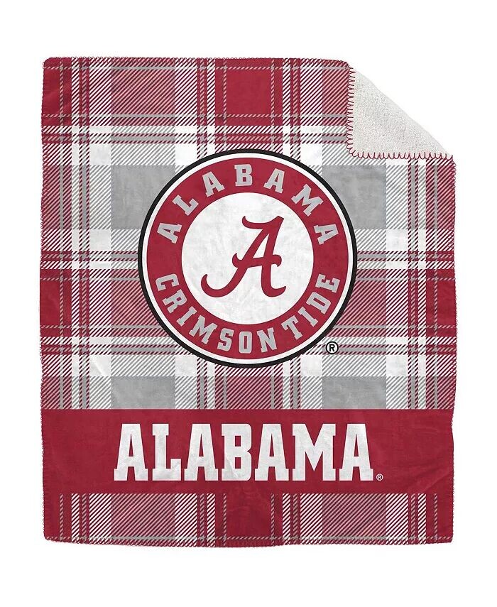

Плюшевое одеяло из фланели в клетку Alabama Crimson Tide размером 50 x 60 дюймов Pegasus Home Fashions, мультиколор