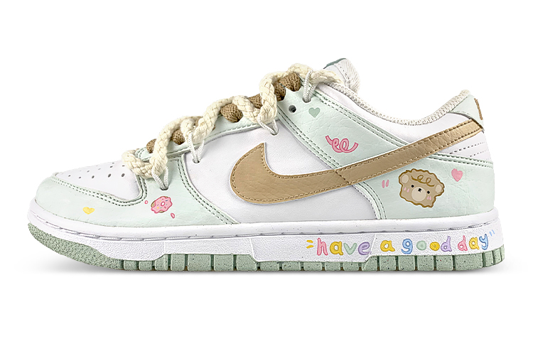 

Кроссовки Nike Dunk Skateboard Shoes Women's Low-Top White/Green