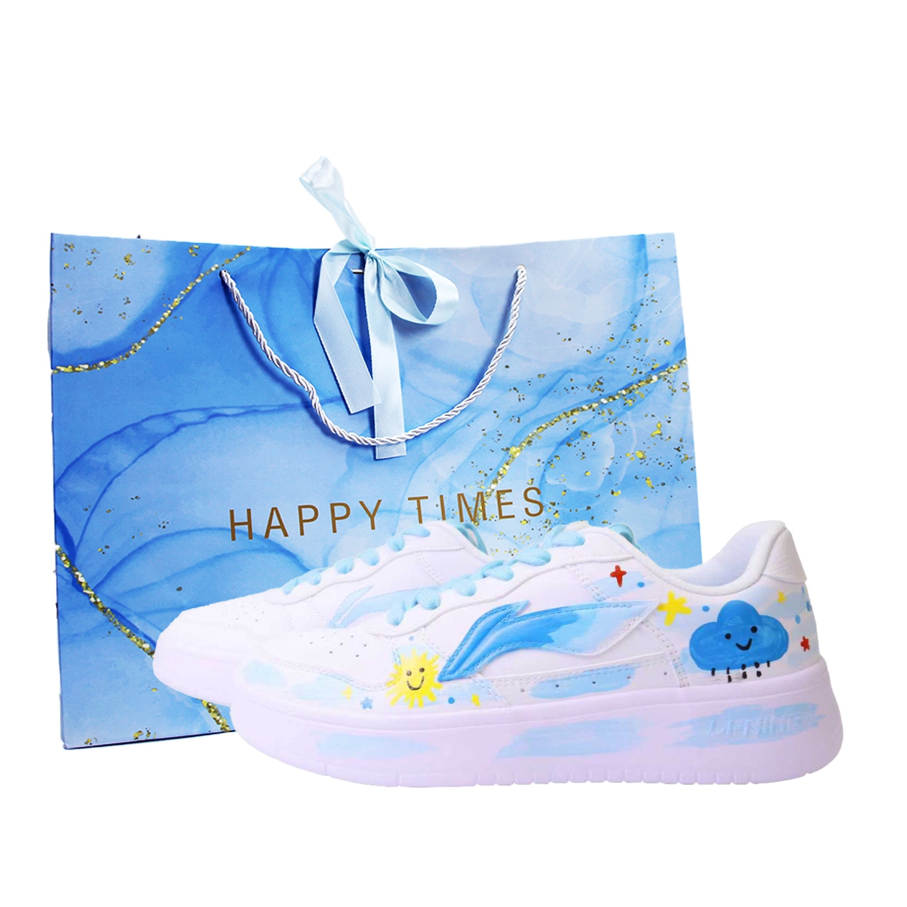 

LINING Легкие и дышащие низкие кроссовки для скейтбординга Unisex Blue Yellow