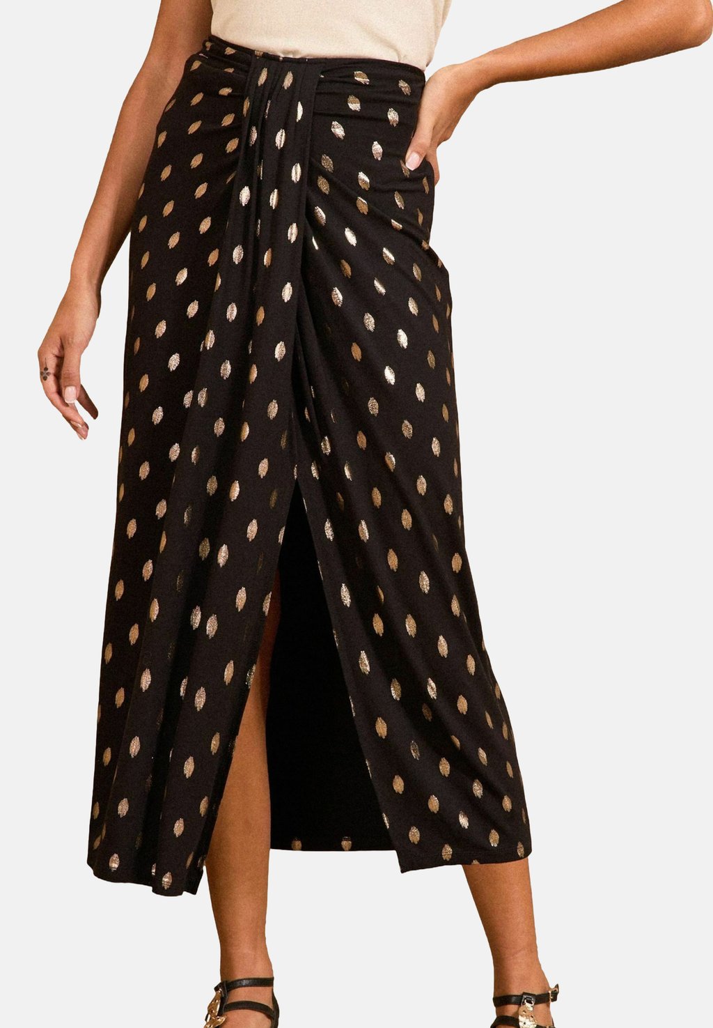 

Юбка с запахом REGULAR FIT - PRINTED KNOT MIDI Love & Roses, черный