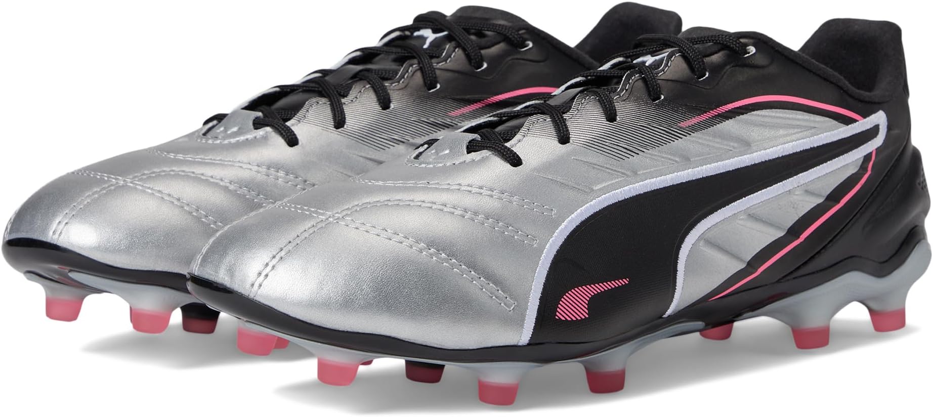 Кроссовки PUMA King Pro Firm, Artificial Ground Soccer Cleats, цвет Puma Silver-Puma Black-Sun Struck-Puma White