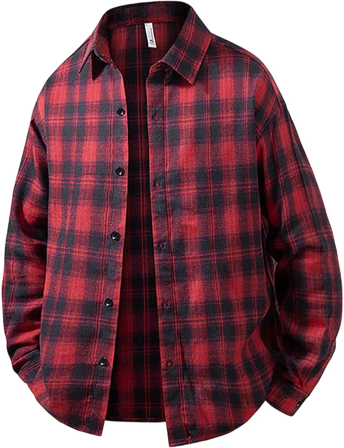 

Рубашка с длинным рукавом в клетку для мужчин Big and Tall kuweot