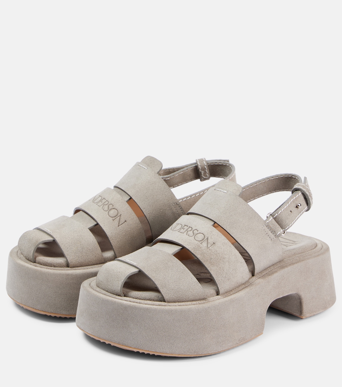 Сандалии Fisherman из кожи на платформе JW Anderson, серый — фото 4