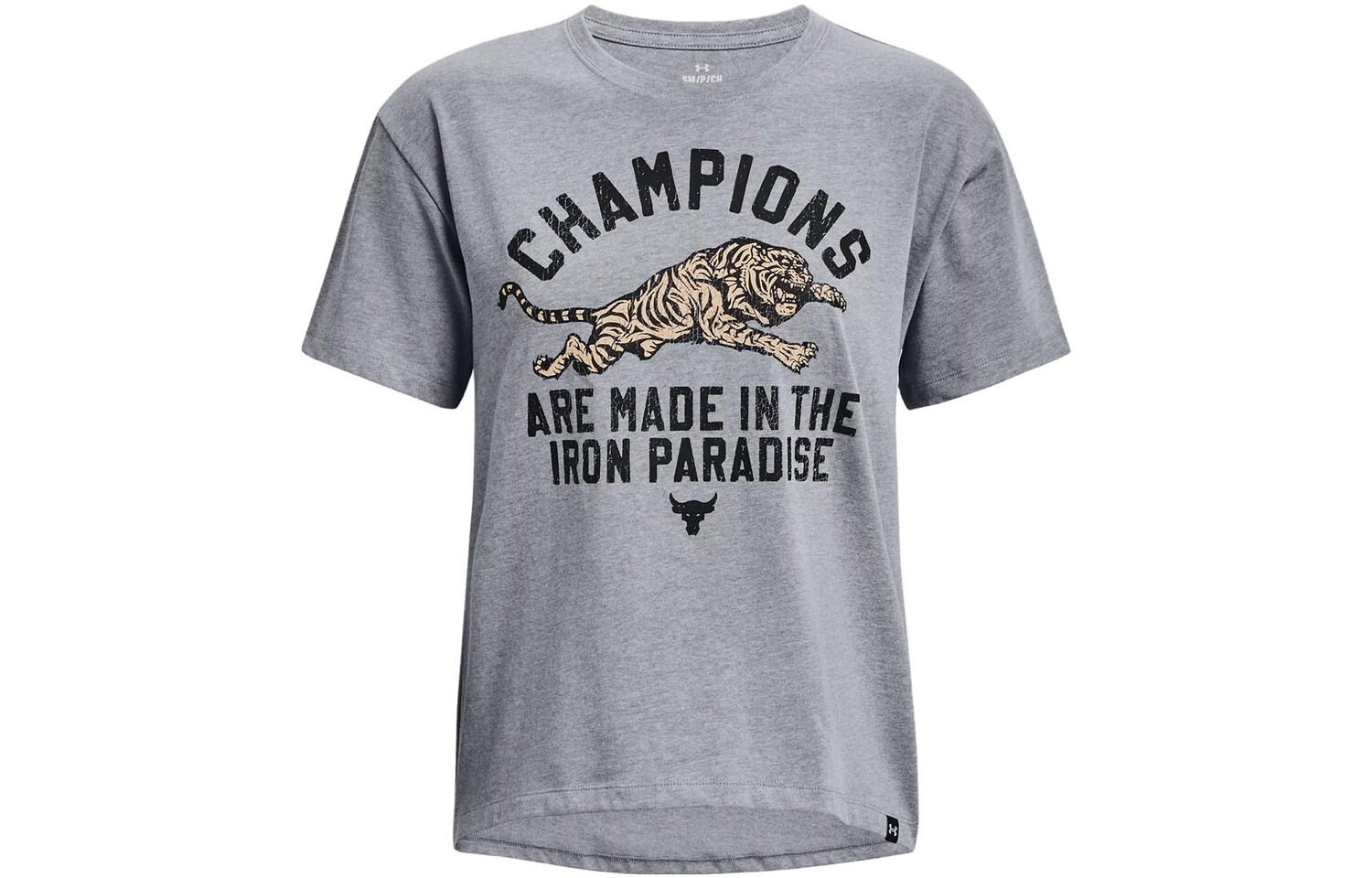 

Футболка женская стальная, меланжевая, светло-серая Under Armour