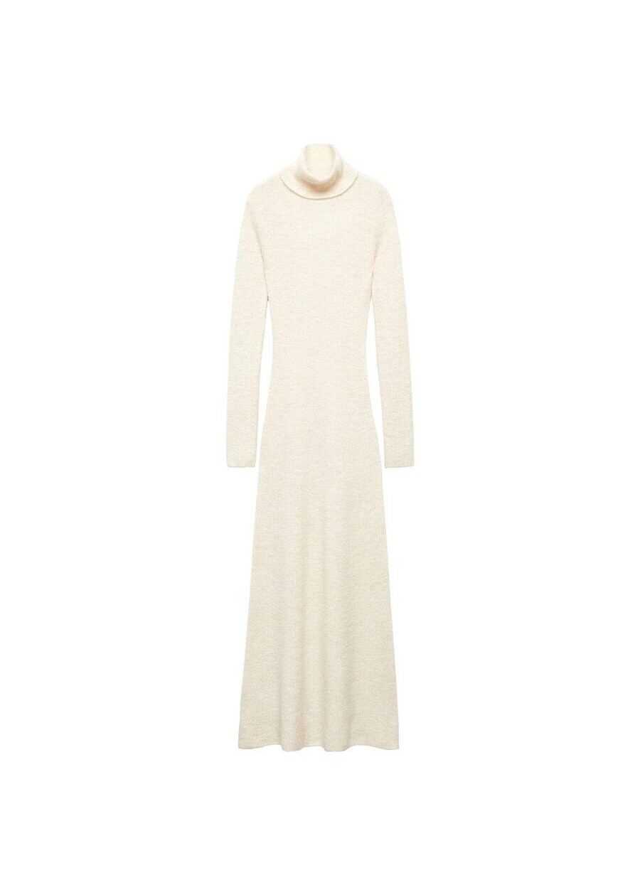 

Вязаное платье MANGO Knitted dress Selena, кремовый