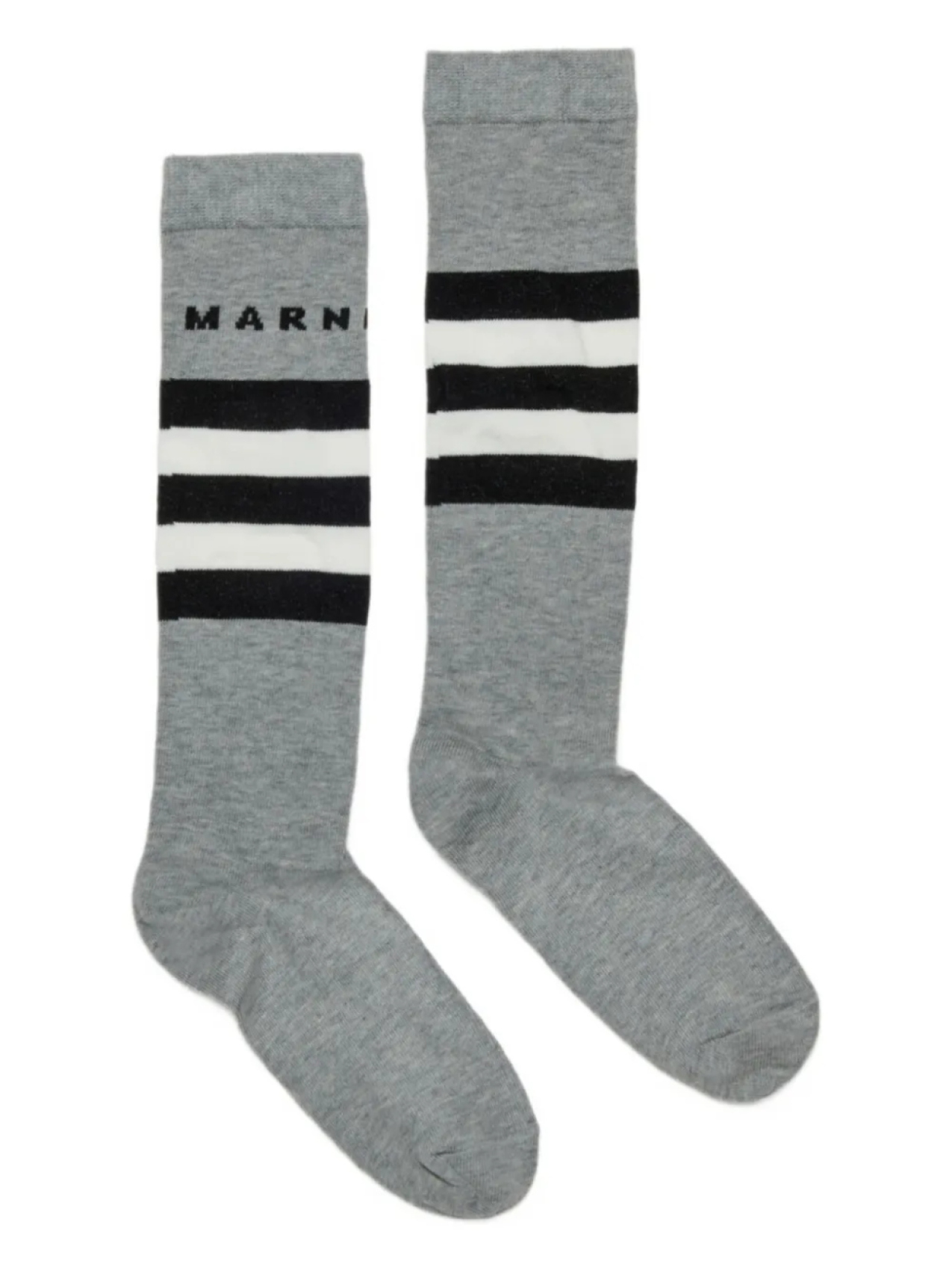 

Носки Marni Kids с полосатым логотипом, серый