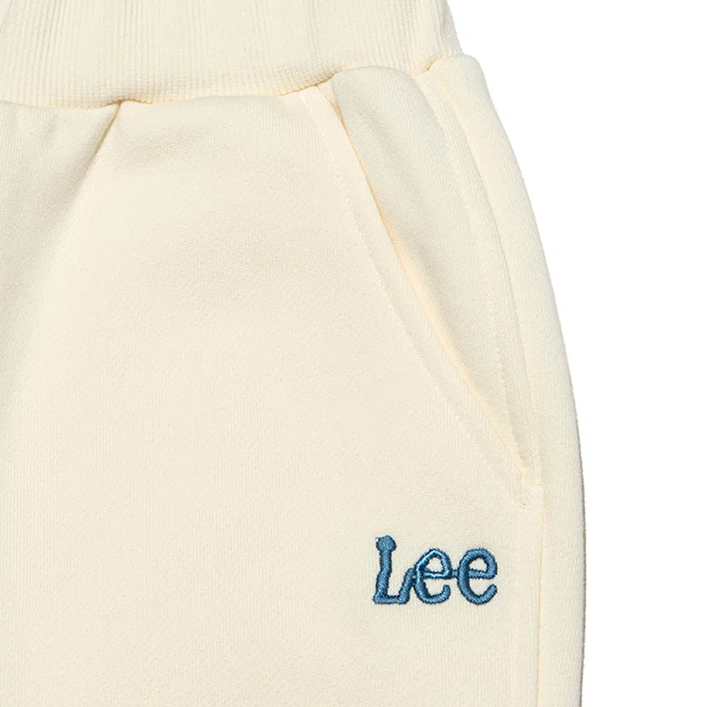 Детские джоггеры Lee Kids с вышивкой и начёсом айвори — фото 3