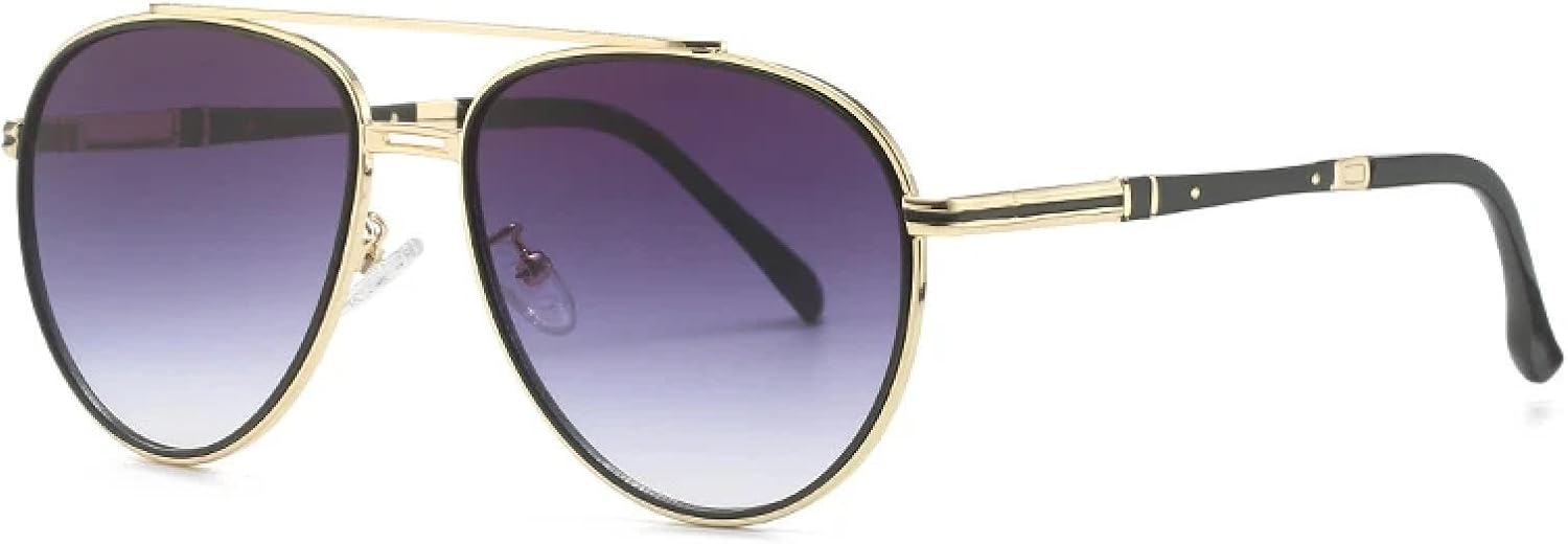 

Роскошные металлические солнцезащитные очки для женщин и мужчин с защитой от УФ-излучения UV400, с небольшим градиентом, популярные металлические очки TVTBBVV, C3goldgrey