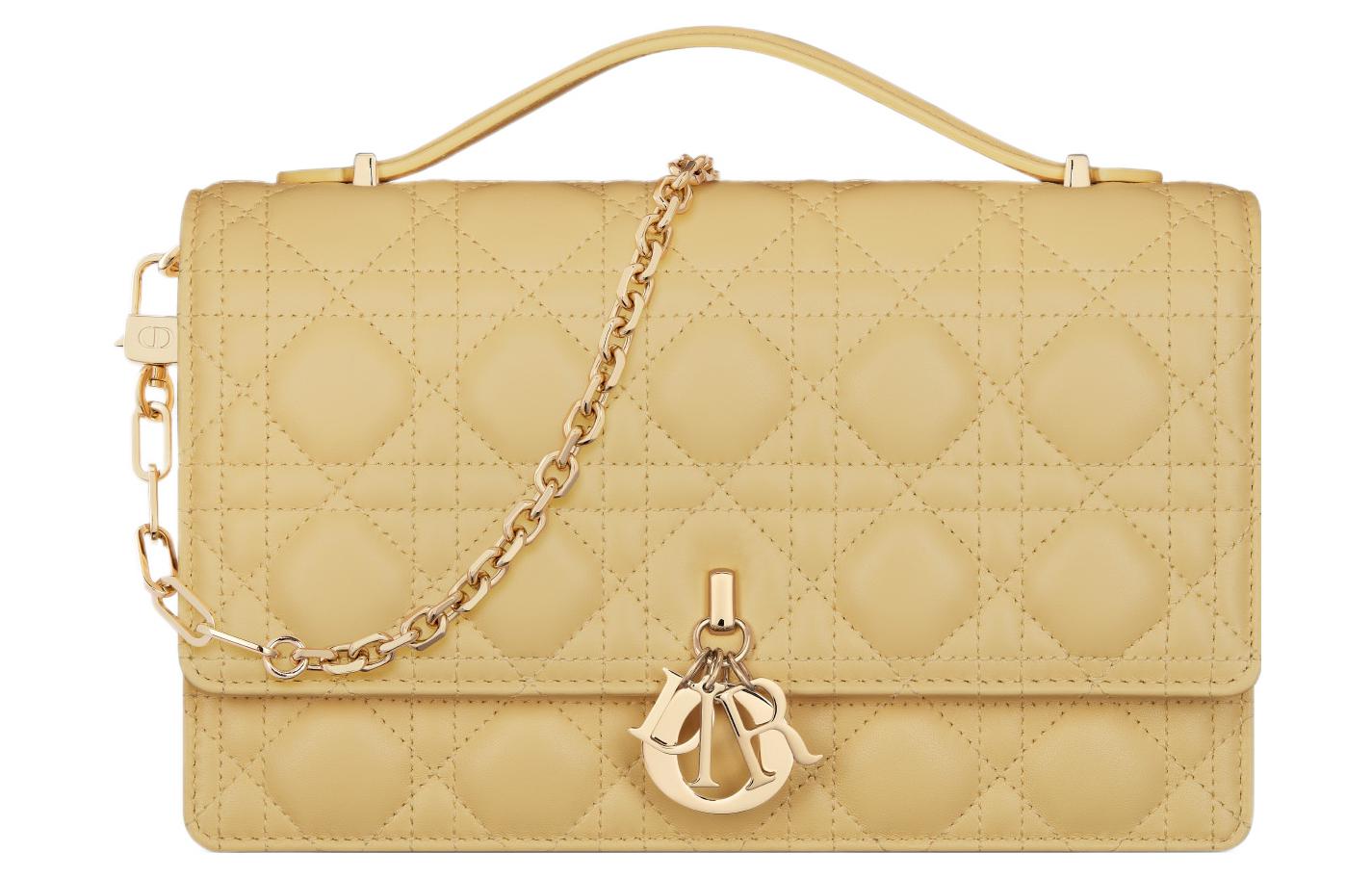 

Сумка через плечо из овчины, повседневная женская сумка светло-желтого цвета DIOR