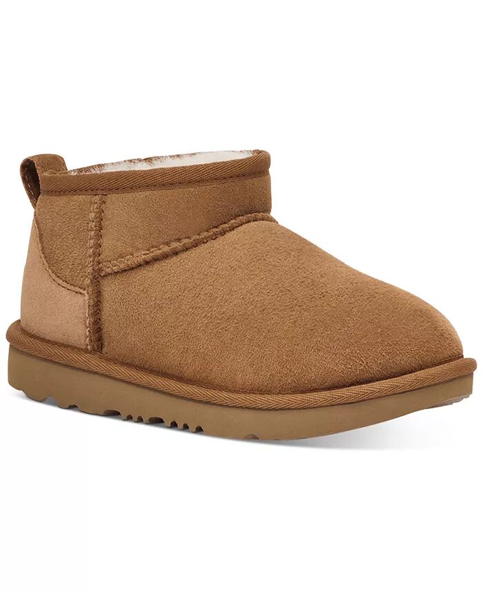 

Детские классические ультра мини-сапожки из овчины Twinface Ugg, коричневый