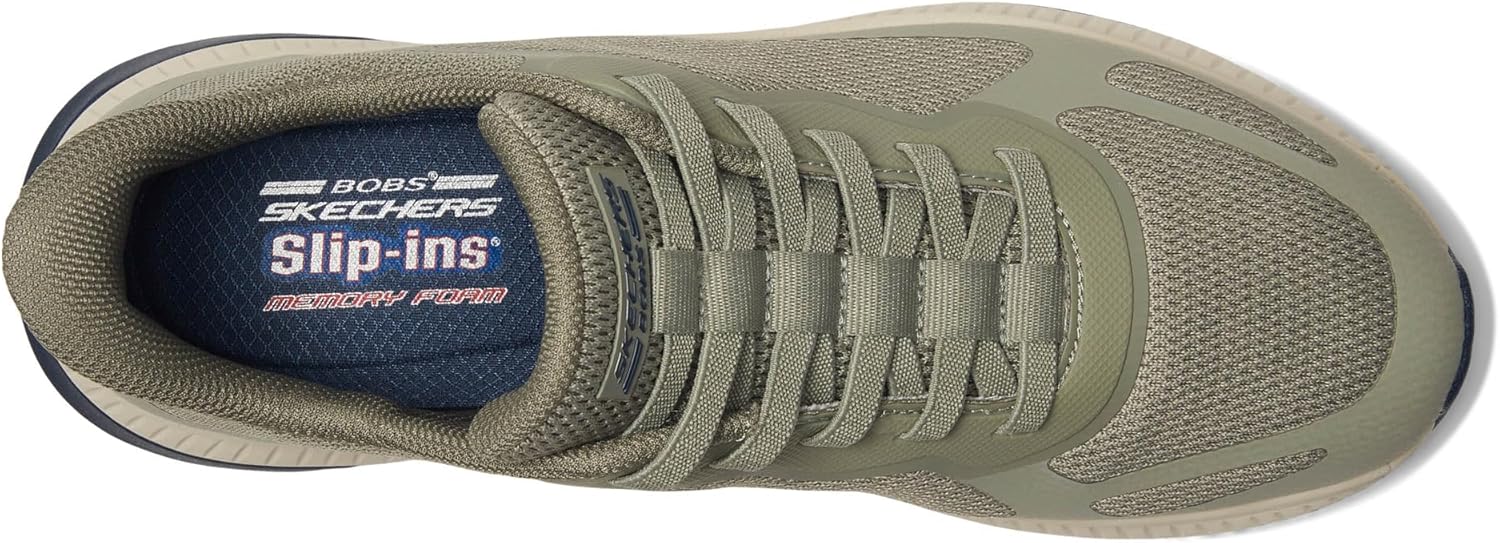 Мужские слипоны Skechers без рук - Bobs Sport Squad Chaos 4, Olive — фото 3
