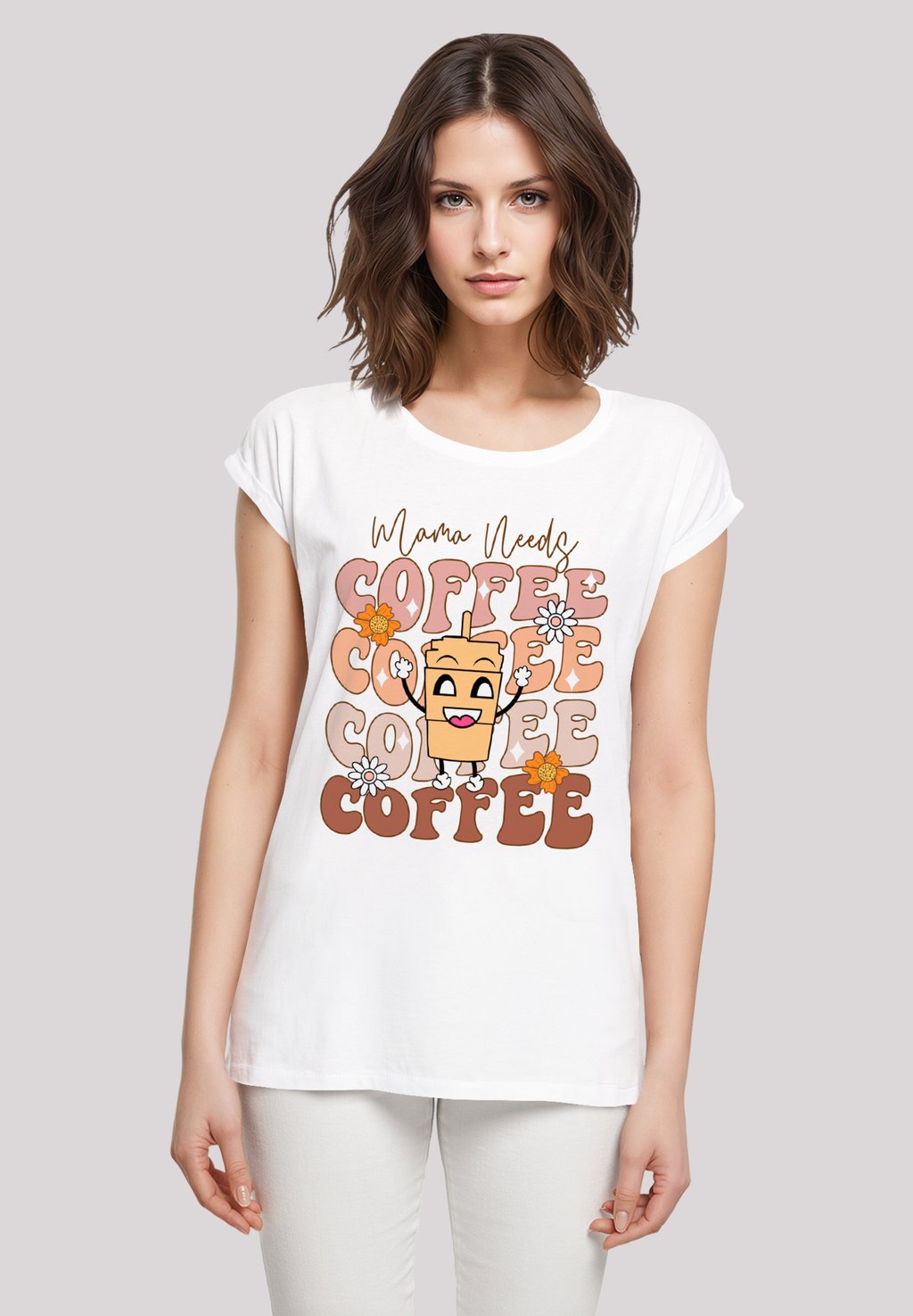 

Футболка с принтом MOTHERS DAY COFFEE LOVER MOM F4NT4STIC, белый