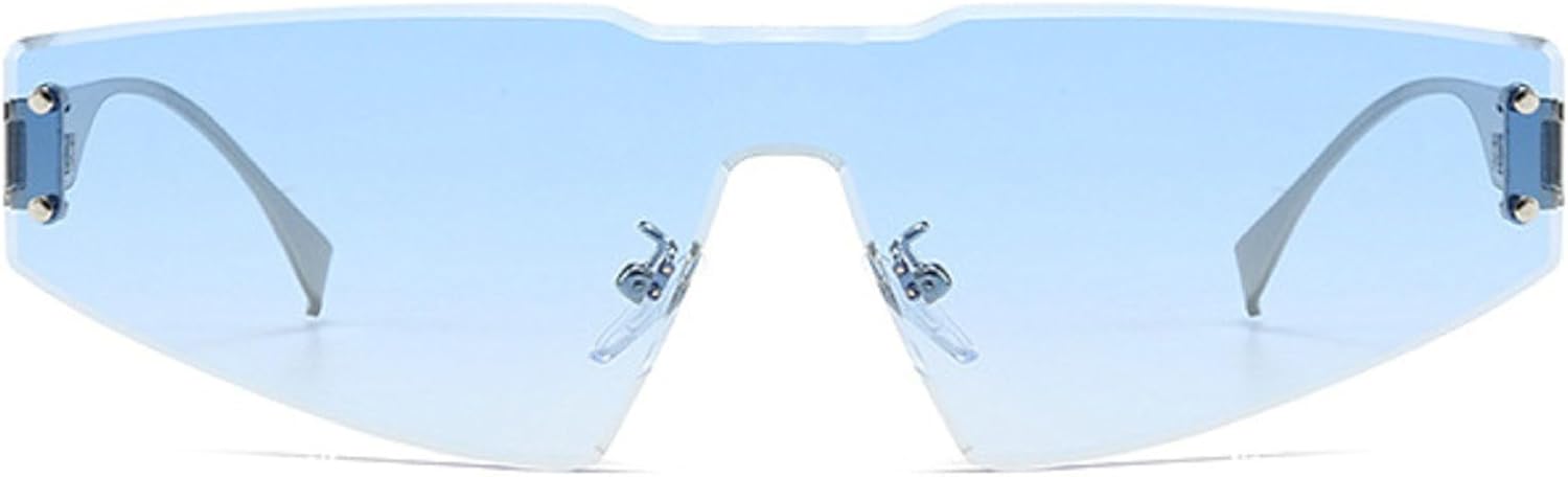 

Квадратные солнцезащитные очки большого размера с плоской верхней частью, солнцезащитные очки-щиток для мужчин и женщин, модные цельные солнцезащитные очки-маска N47 mincl, Blue