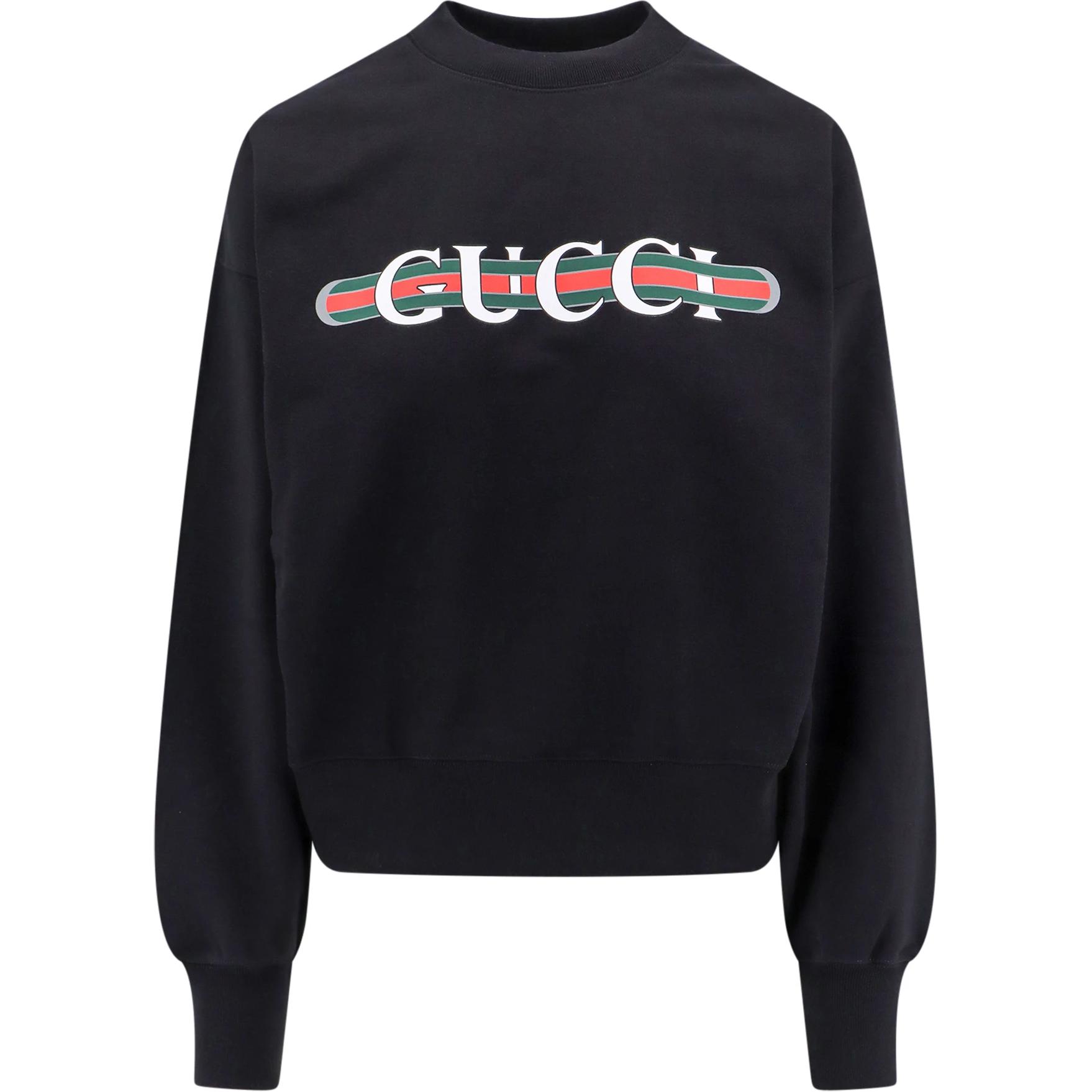 

Джерси худи с принтом логотипа GUCCI, черный