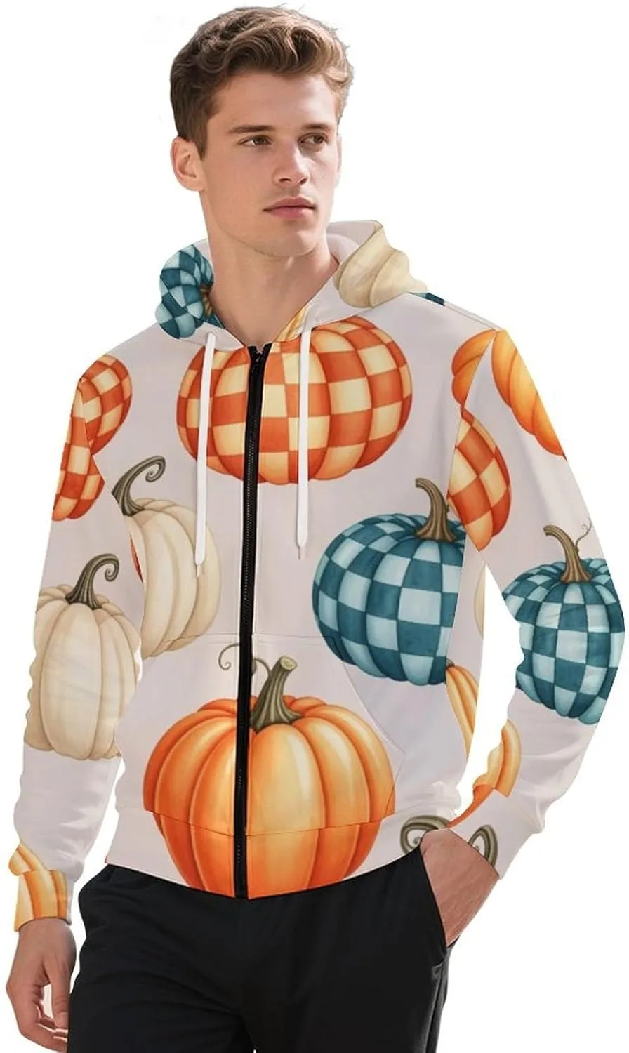 

Толстовка с капюшоном Full Zip Up для мужчин Santa Claus со снежинками GemGam