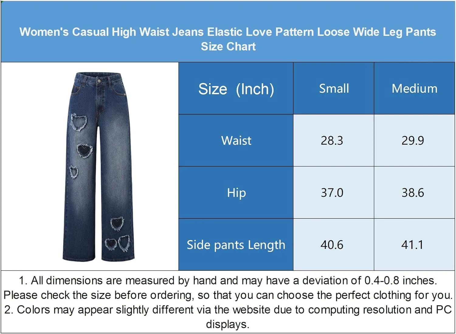 Женские джинсы Casual High Waist с рисунком Love — фото 3