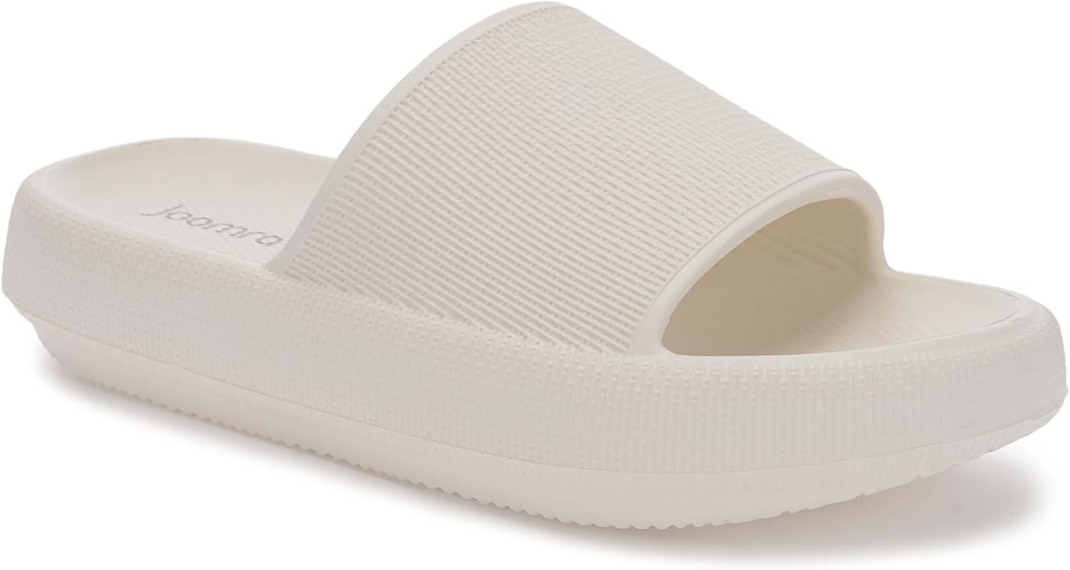 

Тапочки-подушки Joomra для женщин и мужчин, противоскользящие, быстросохнущие для душа, шлепанцы для ванной, Суперподушка, Толстая подошва, бежевый