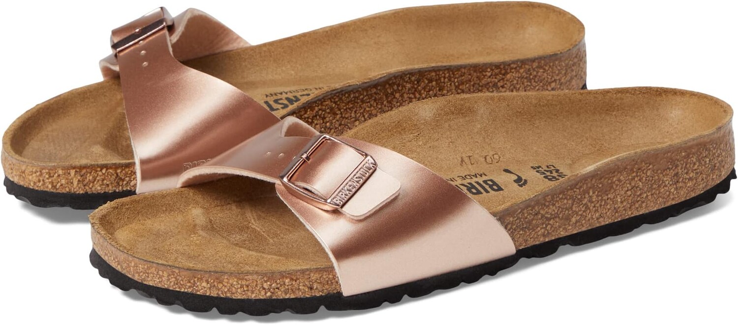 

Сандалии на плоской подошве Madrid - Birko-Flor & Birkibuc Birkenstock, цвет Metallic Copper Birko-Flor