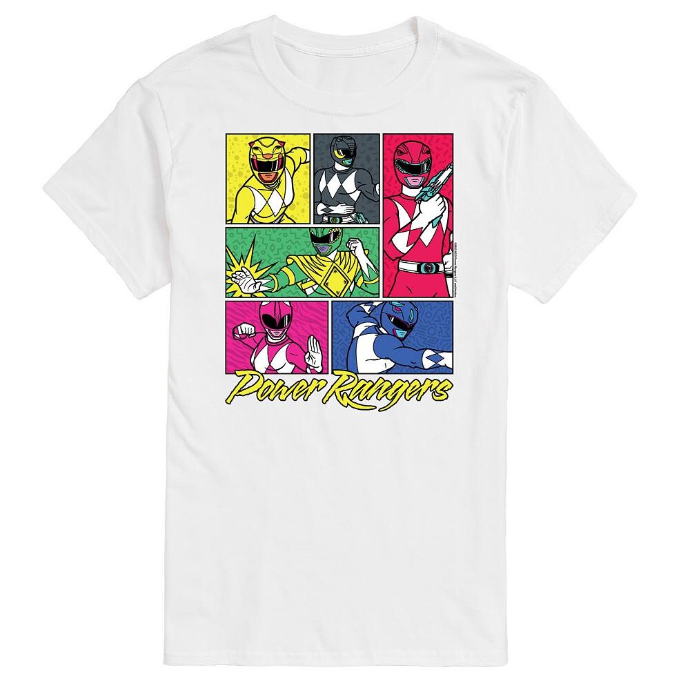 

Мужская футболка с рисунком Power Rangers Grid Licensed Character, белый