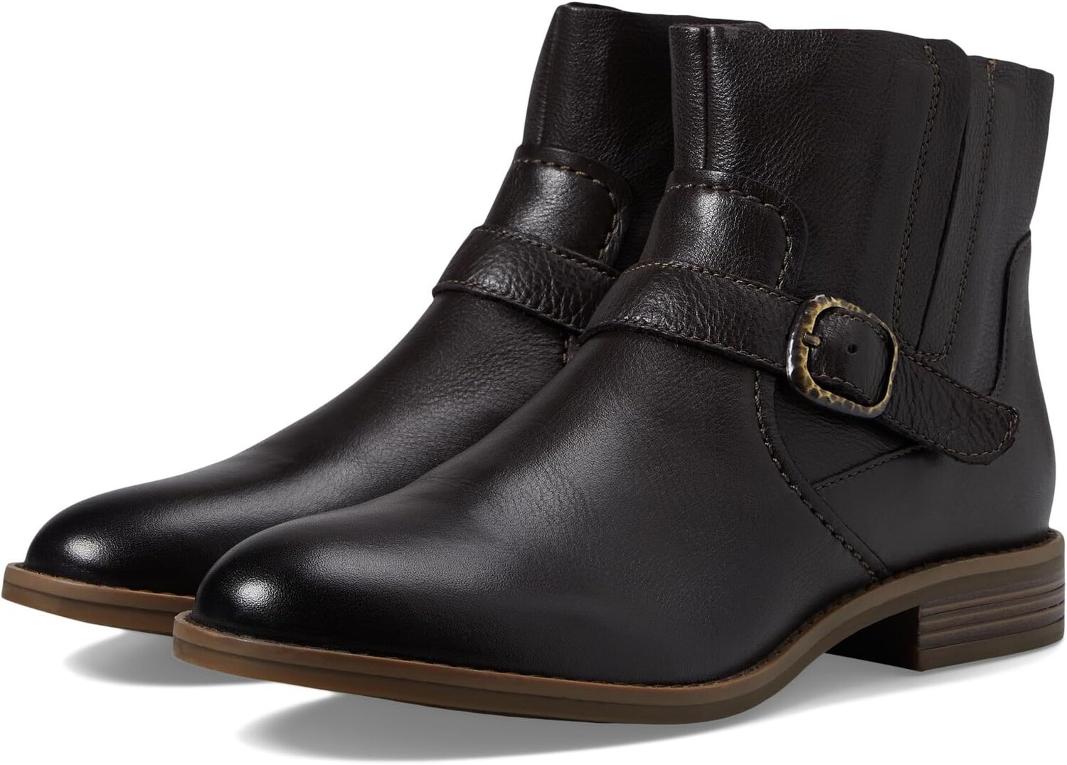 Женские ботинки Clarks Camzin Loop с круглым носом, темно-коричневый