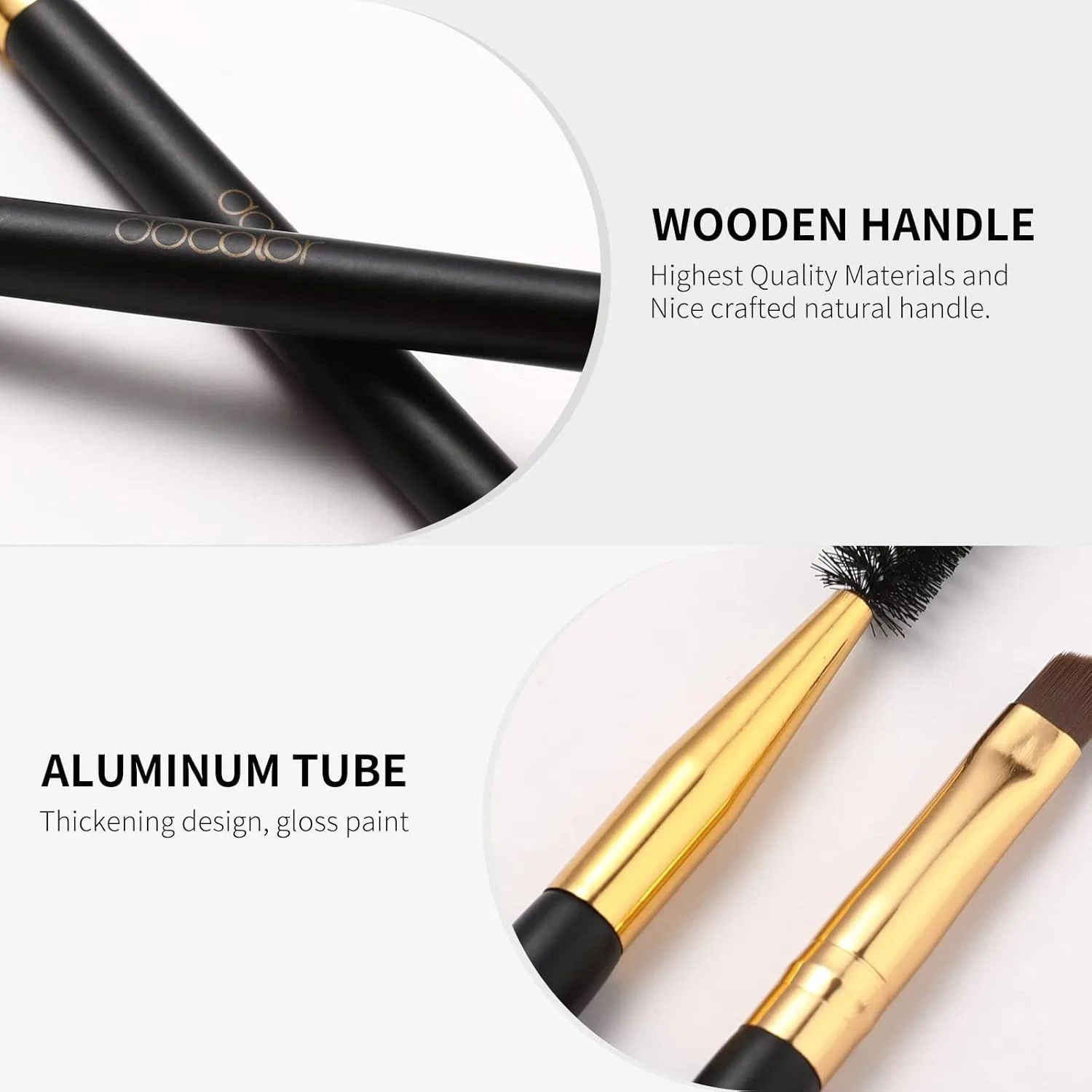 Набор кистей для бровей Docolor Duo, 3 шт., черный Docolor — фото 4