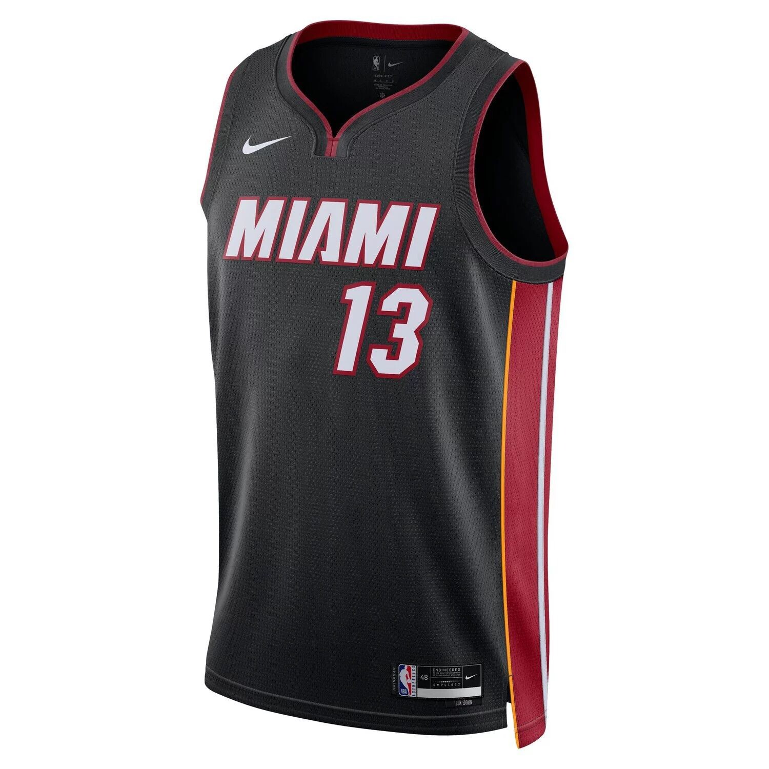 Черная майка унисекс Bam Adebayo Miami Heat 2022/23 Swingman — Icon Edition Nike — фото 2