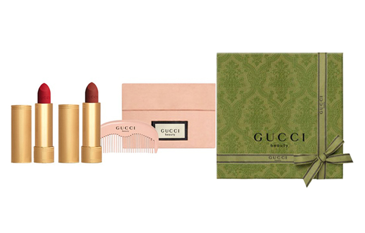 Подарочный набор помад Pouring Color Lipstick: матовая бархатная помада с сияющим финишем Gucci, two-piece set: #25 floral lipstick 3.5g+#505 matte lipstick 3.5g — фото 3