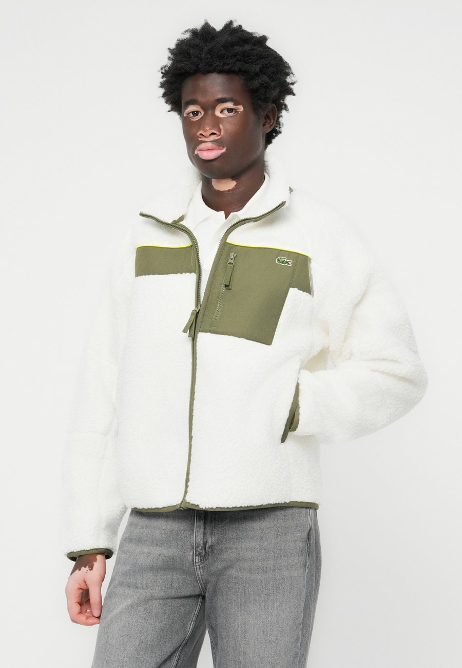 Флисовая куртка Lacoste Fleece jacket, Flour/Olive/Off-White — фото 4
