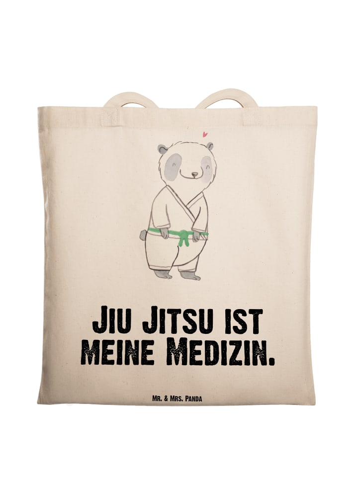 

Mr. & Mrs. Panda Сумка-шоппер с изображением панды и надписью в кремовом цвете, посвященная джиу-джитсу