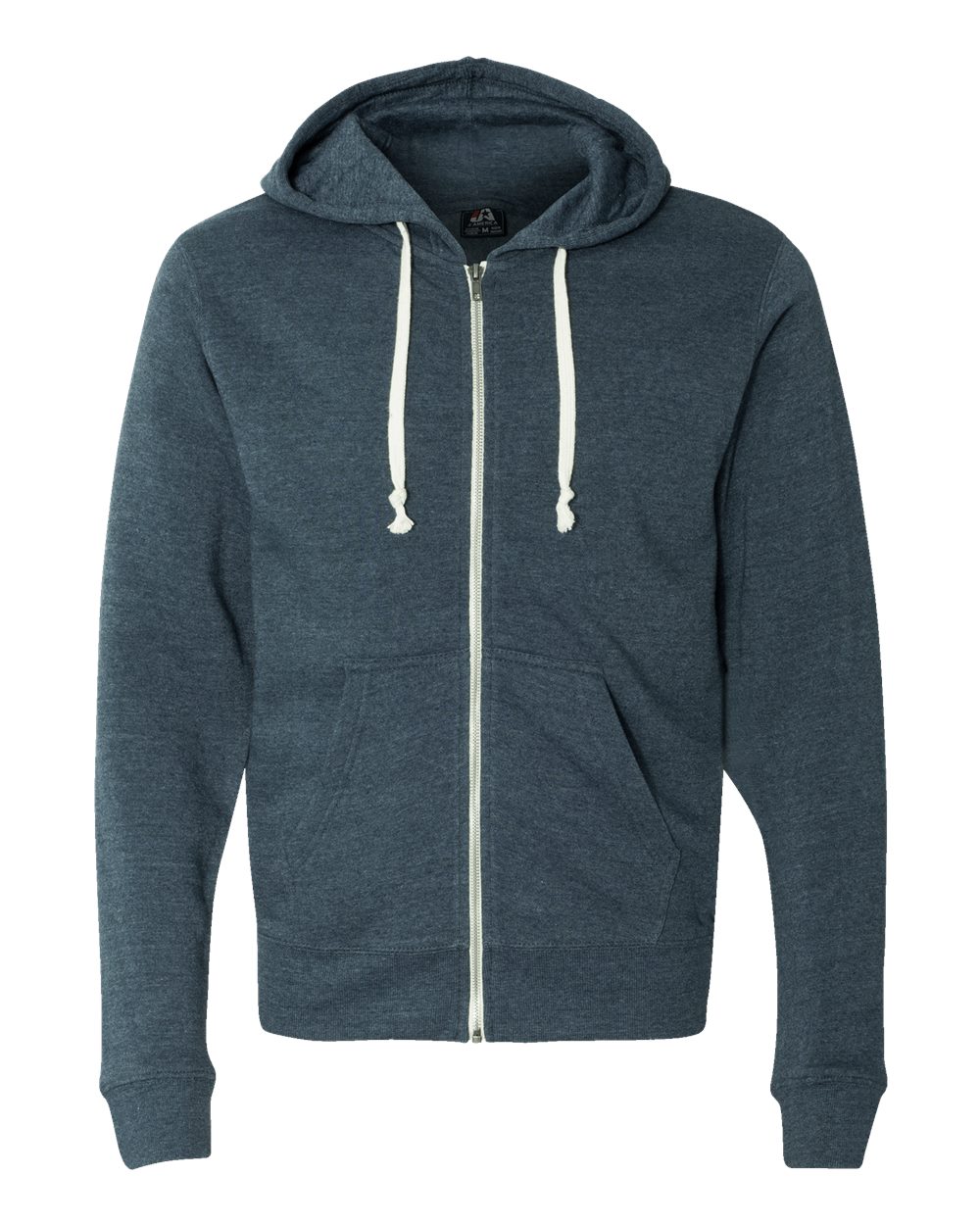 

Толстовка Triblend Full-Zip с капюшоном J. America, цвет navy triblend