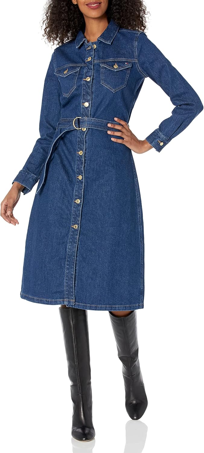 

Женское адаптивное джинсовое платье Tommy Hilfiger с магнитной застежкой, Medium Wash