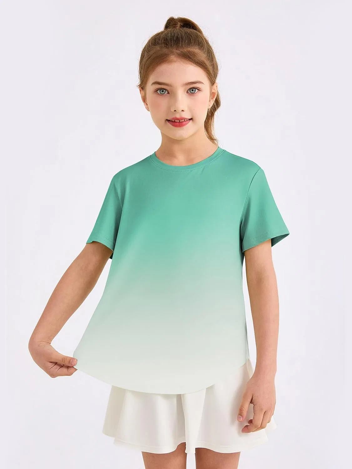 Футболка спортивная детская градиент Haloumoning, Mint Green — фото 2