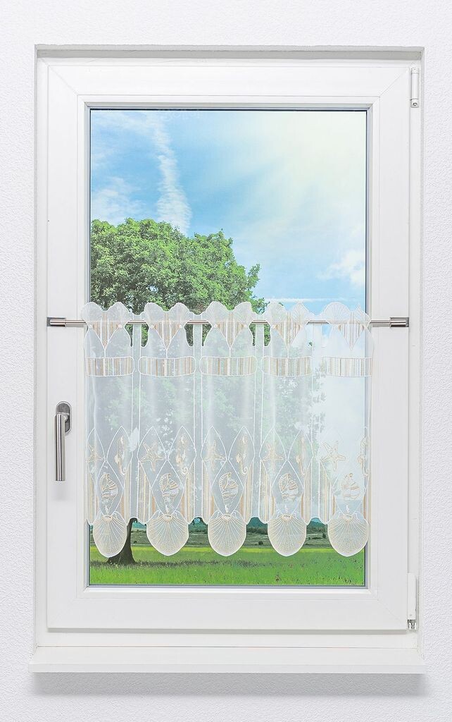 

Панельная штора Plauener Spitze - жемчужные ракушки (Ш х В) 211,90см*50см бежевый/песочный