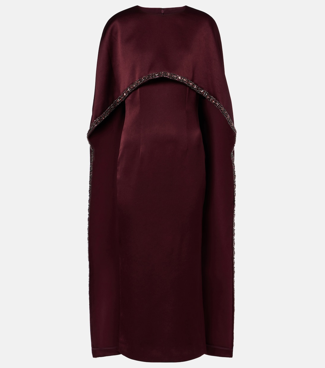 

Платье миди из креп-сатина с декоративным кейпом Roland Mouret, Mulberry