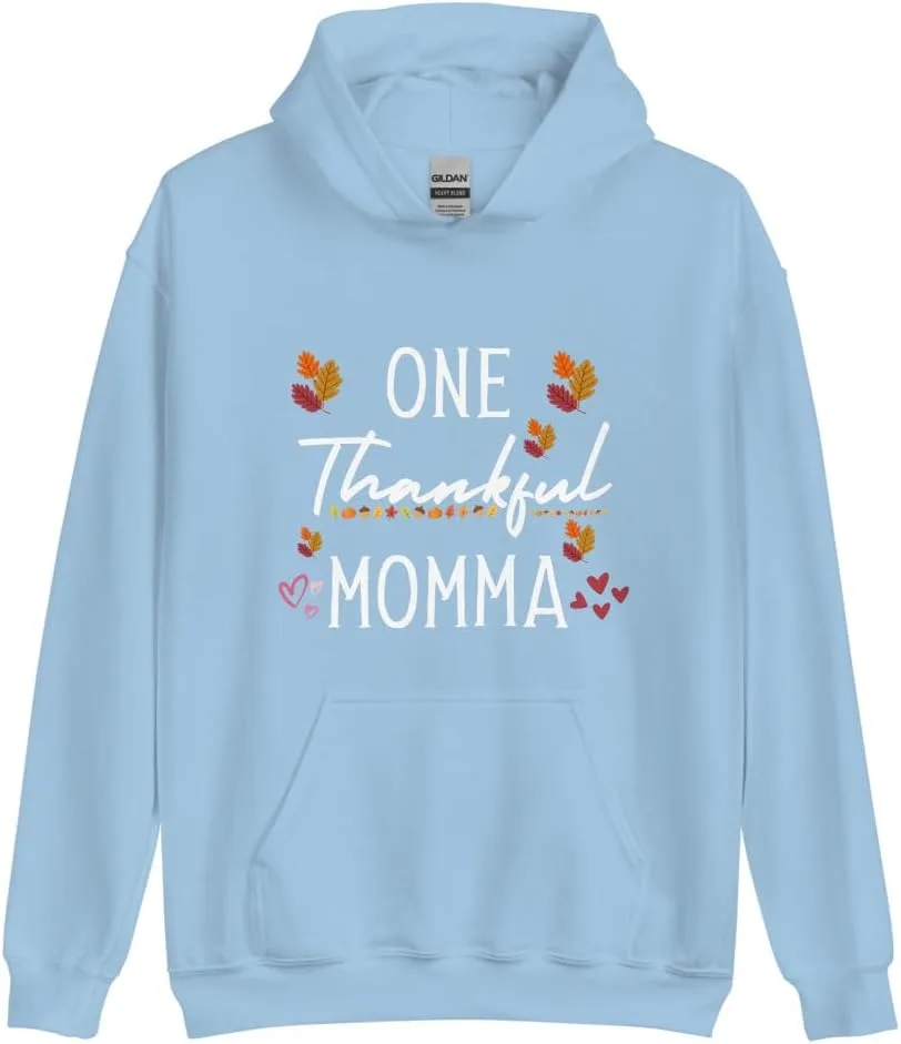 Толстовка One Thankful Momma Fall Thanksgiving Unisex Generic, светло-голубой