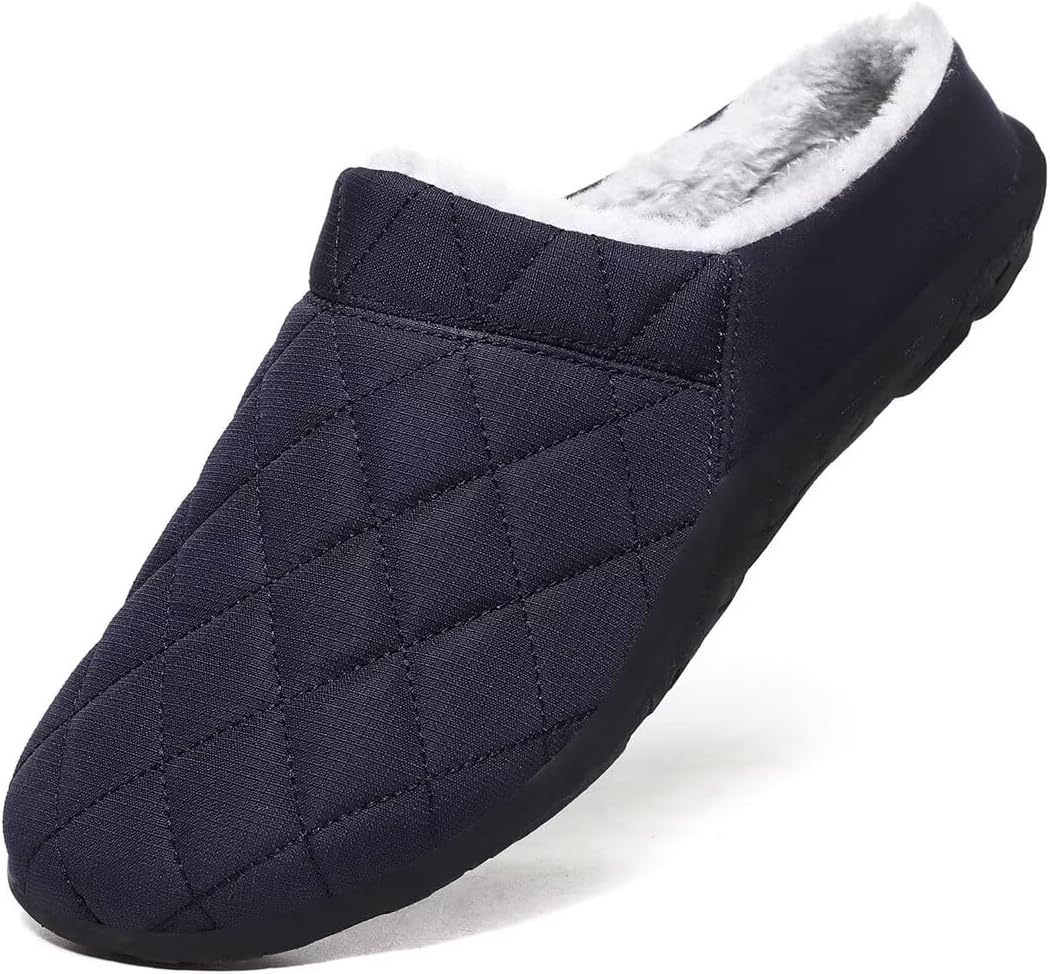 

Мужские облегченные зимние тапочки из искусственной кожи для дома Zonkacen, темно-синий