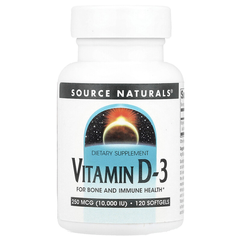 

Source Naturals, витамин D3, 10 000 МЕ, 120 капсул